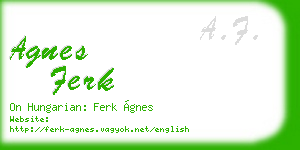 agnes ferk business card