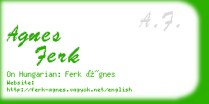 agnes ferk business card